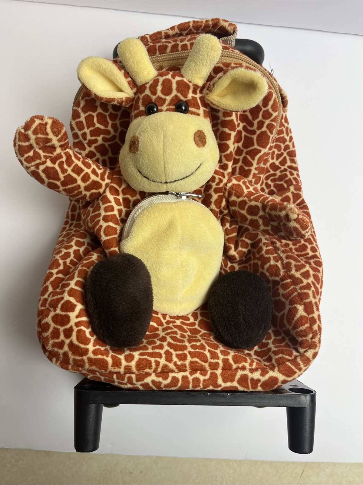 Kids Giraffe Backpack Pull Along Suitcase Plush Rollers Used