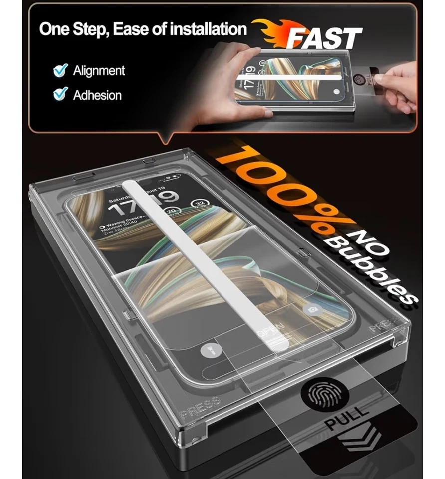 For iPhone 16 Pro Max Privacy Screen Protector 4-Pack 9H Shatterproof Glass - Image 2 of 4