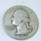 1942 Washington Quarter - 90% Silver - Circulated Coin #6261