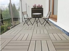 WPC Interlocking Decking Tiles Outdoor Garden Patio Terrace Click Flooring Tile
