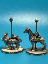 1984 Vintage Hudson Fine Pewter Giraffe & King Lion w/ Mice & Racoon Figurine