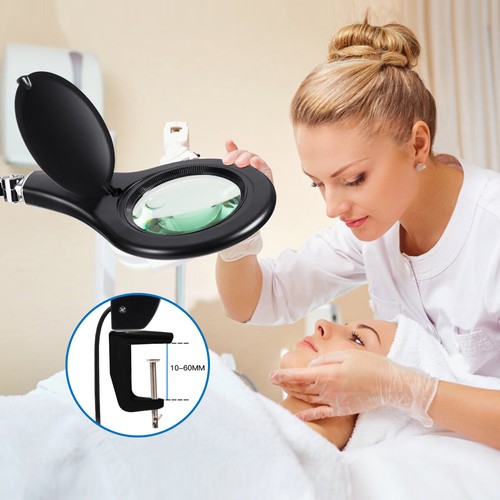 LED Magnifying Glass Desk Lamp w/ Swivel Arm & Clamp 2.25x Magnification Black - Picture 7 of 8