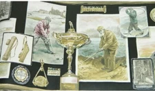Sunworthy Wallcovering Vintage Themed Golf Wallpaper Border Black Man Cave Bar
