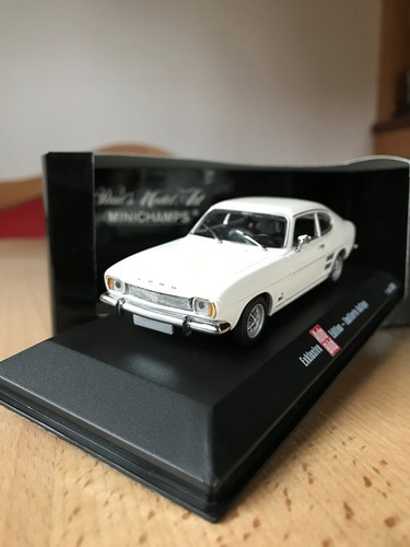 Minichamps 1:43 Modellauto Ford Capri Modelljahr 1969 weiss Neu OVP lim.Auflage - Afbeelding 1 van 5