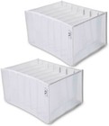 Clothes Organizer White Mesh See-Thru Nylon 7 Slots Foldable Organization