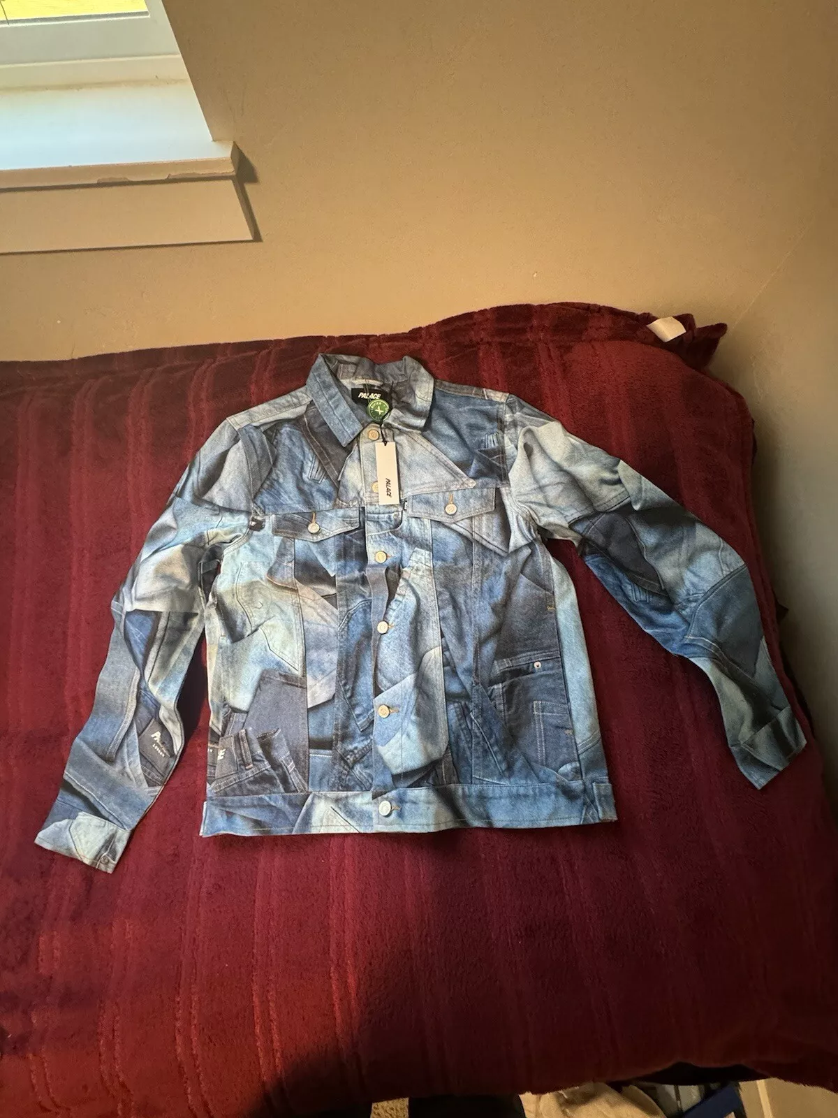 NEUVE Rare Palace Double Denim All Over Denim Veste Taille Grand Supreme