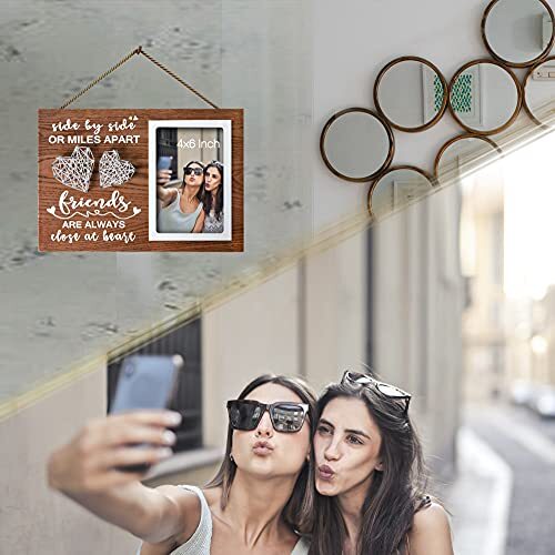Gifts for Best Friends Women Female BFF Sister - Wooden friends string 4x6 - Picture 2 of 6