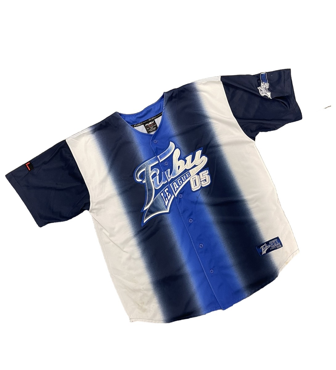 Vintage FUBU Jersey Men 2XL Blue League 05 Button Up