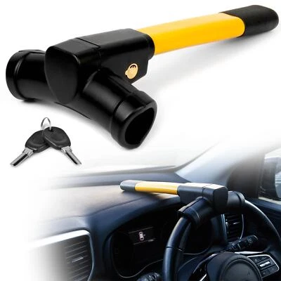 GADLANE T-bar Steering Wheel Lock Car Strong High Visibility Anti-theft Yellow