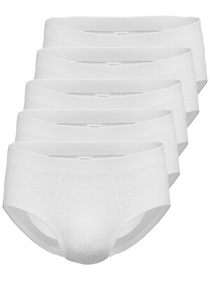 Ammann 5er Pack Slip mit Eingriff Doppelripp 26752 Gr. 5-8 in Weiss