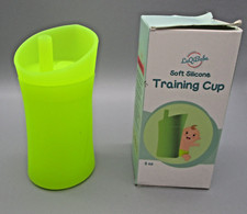 LuQiBabe Fluorescent Kiwi Green Unbreakable Soft Silicone Training Cup 5 oz 3 Yr