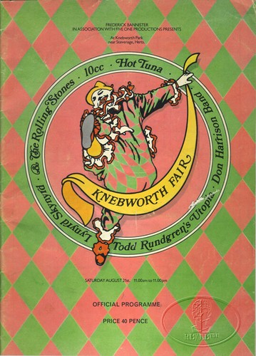 Programa de conciertos de gira Knebworth 1976 Rolling Stones Lynyrd Skynyrd - Imagen 1 de 3