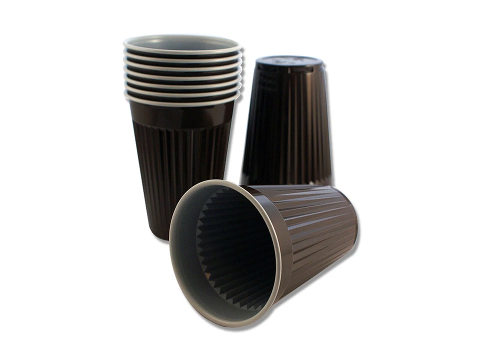 AKPACK Thermobecher - 180ml Automatenbecher - Braun/Weiß - Thermo Becher Plastikbecher