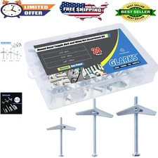 24Pcs Toggle Bolt Set 1/8'' 3/16'' 1/4'' Wing Nut Zinc Plated Steel for Heavy...