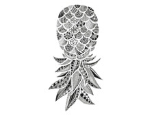 UPSIDE DOWN PINEAPPLE Swingers Temporary Tattoo - Mandala Pineapple - 3.75" x 2"