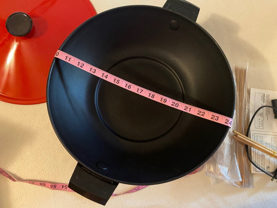 Vintage West Bend Electric Wok Red Made in USA Model 5109 14” New No