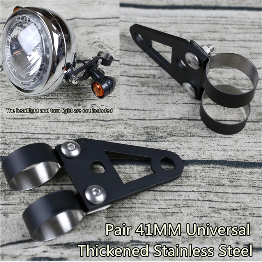 4mm steel headlight bracket turn lights bracket mount Holder For 41mm Fork 75mm - Image 3 of 4