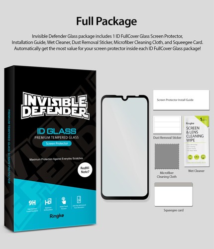 Für Xiaomi Redmi Note 7 / 7 Pro Displayschutzfolie Ringke Full Cover Hartglas - Bild 6 von 11