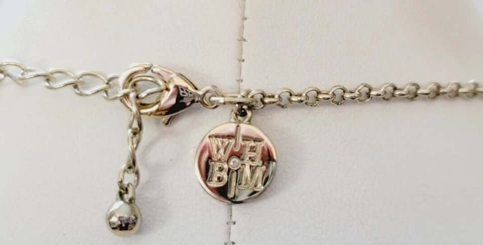 Collar largo colgante de pedrería de vidrio sodalita mercado negro de la Casa Blanca 36" L Foto 4 de 4