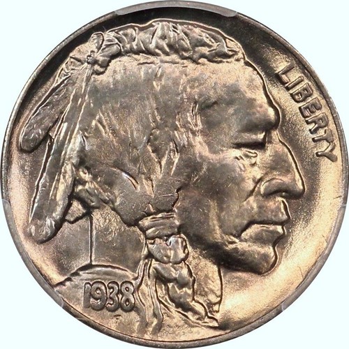 1938-D/D PCGS MS66 CAC Superb Gem BU Buffalo Nickel #2 Lustrous, Original, Color - 第 1/4 張圖片