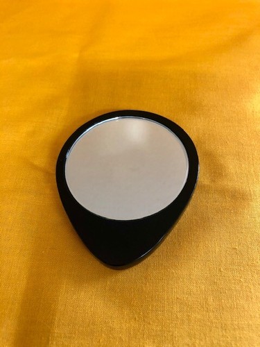 Excellent Japanese lacquered Hand Held Purse Mirror Mother of pearl Makie Cherry - Picture 8 of 8