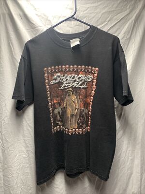 Shadows Fall Of One Blood Shirt Skulls Large RARE Vintage OOP In Flames