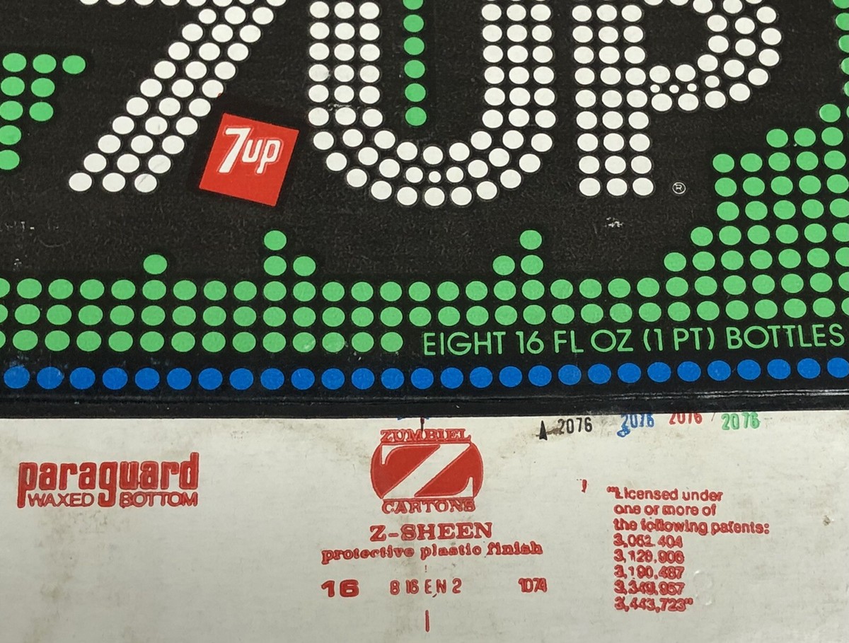 Vintage 7up Pint Size Bottle Carrier Carton 6 Pack 7 Up The Uncola