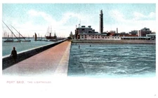 PORT SAID LIGHTHOUSE,EGYPT.VTG EARLY POSTCARD*B9