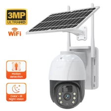 Sansco 3MP Wi-Fi Outdoor Solar PTZ Security Camera Audio Wireless Surveillance