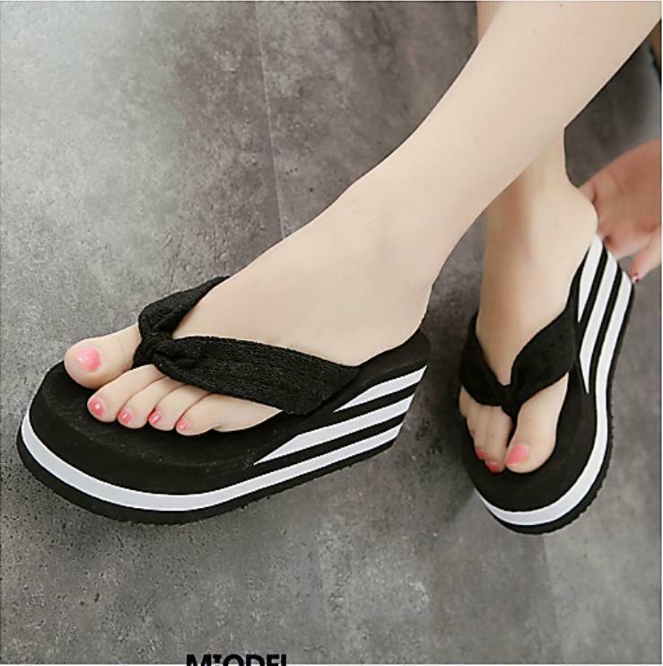 Fashion Women's Wedge Casual Flip Flops Beach Slippers Sandals