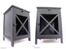 2 Beistellschränke Nachtschrank Flurschränk Wohnzimmertische Beistelltisch Schwa