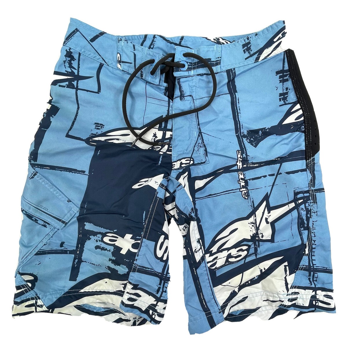 Alpinestars Board Shorts Mens 27 Blue White Spell Out Beach Surf