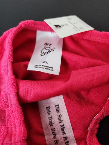 Girls Kids Pink Textured Bikini Swim Bottom Size Medium (8) Art Class - Picture 8 of 9