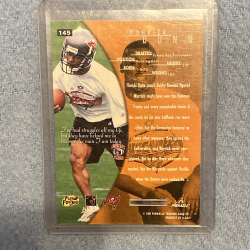 Warrick Dunn 1997 Pinnacle #145 Top Newcomers Prospect / Rookie Card Buccaneers - Picture 2 of 10
