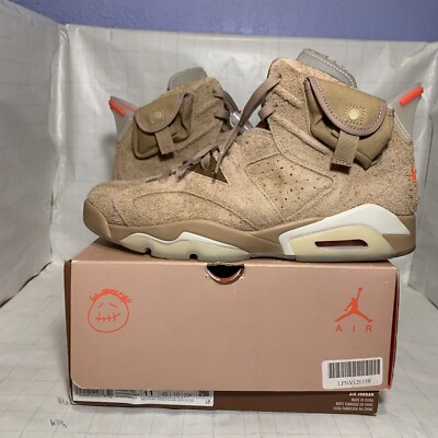Size 11 - Jordan 6 Retro x Travis Scott Mid British Khaki