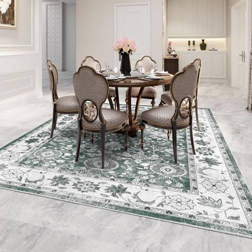 Area Rugs for Living Room - 6’x9’ Washable Area Rug for Bedroom 6X9FT Green - Picture 7 of 7