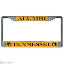 TENNESSEE ALUMNI YELLOW AND BLACK LICENSE PLATE FRAME MADE IN USA