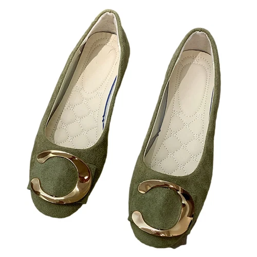 Women Flats Slip On Flat Shoes Formal Ladies Square Toe Classic Pumps Buckle - Bild 110 von 113