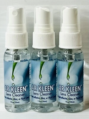 AR KLEEN Lens Cleaner for Eyeglasses Optical Spray 3 Pack Travel Size New
