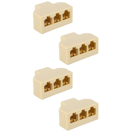  2 Pieces Telephone Digger Splitter for Landline Rj11 Male to Female Converter