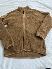 Molo Brown FLEECE ZIP-UP Sweater With Bear Claw In The Arm Size 10- 12 Ulan