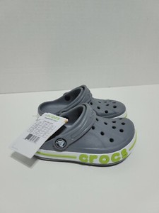 crocs gray and green