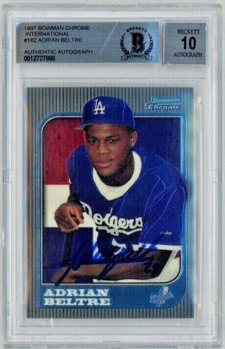 1997 Bowman Chrome #182 International Adrian Beltre BGS Signed 10 Auto RC  1/1