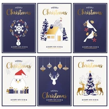 30 Pack Boxed Christmas Cards with Envelopes and Stickers, 4 x 6 Inch, Holiday G