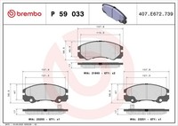 Brembo Bremsbelagsatz, Scheibenbremse P 59 033 FüR Opel