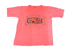 Guava Beach Honolulu Hawaii Fish Tee Pink Size L Vintage Made in USA