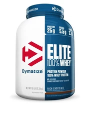 Dymatize Elite 100% Whey Protein Powder, Rich Chocolate, 25 g Protein, 5 lb