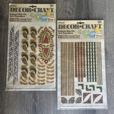Vintage 1974 Letraset Rub-On Transfers Decorative Borders Instant Art Sheet NOS
