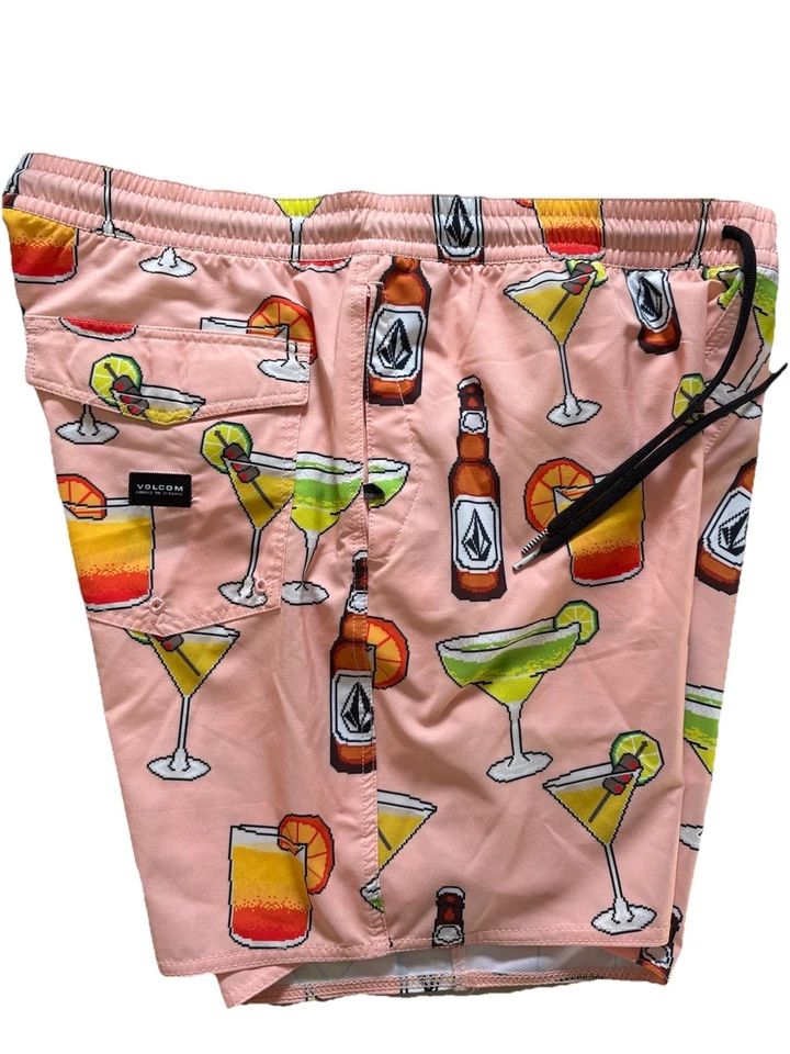 Volcom Drawstring Board Shorts “2-BIT Cocktail” XL Swim Trunks Floral Beach Surf - Image 2 of 3