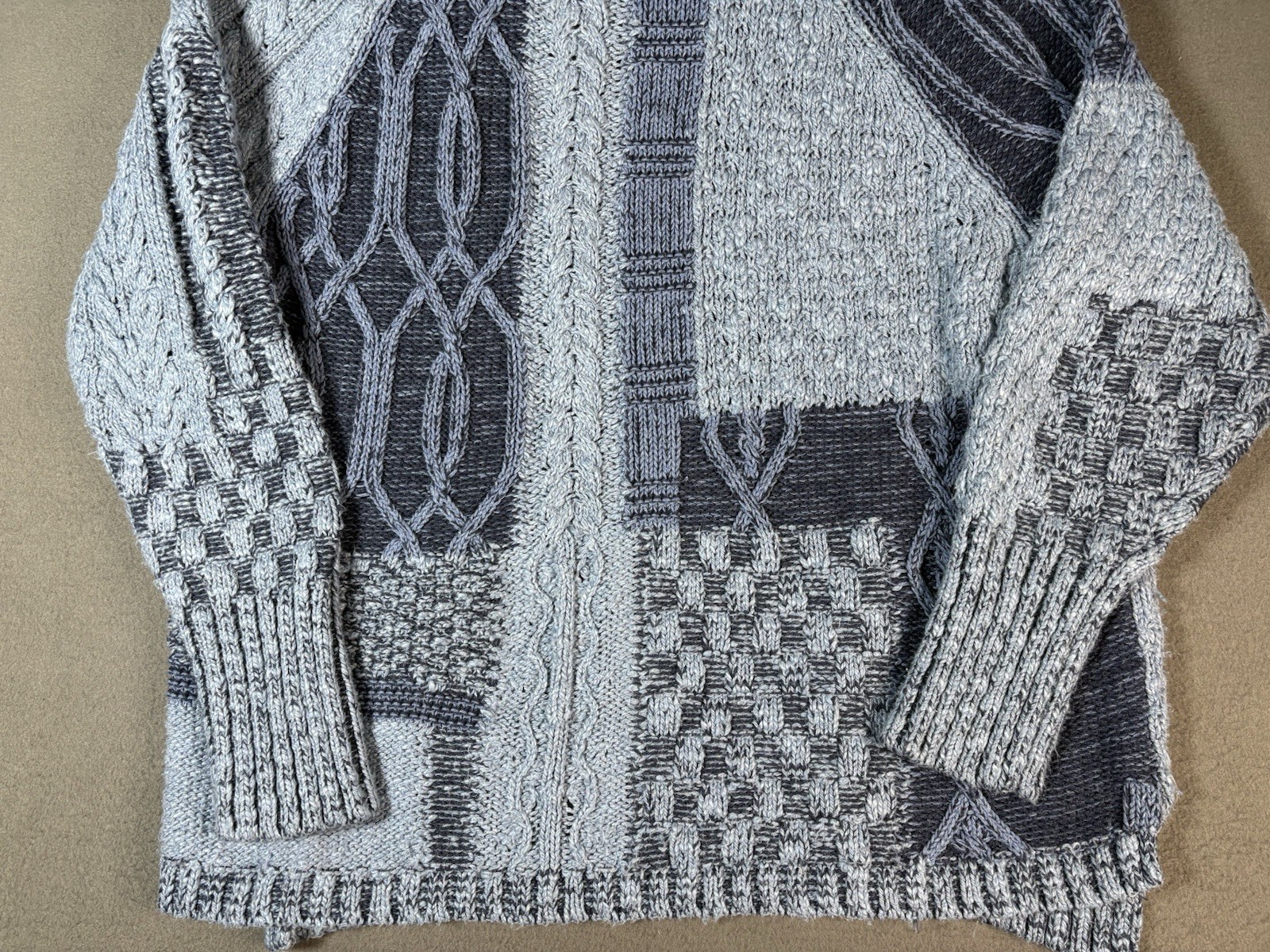 Chaps Cable Knit Patchwork Fisherman Sweater Wome… - image 3